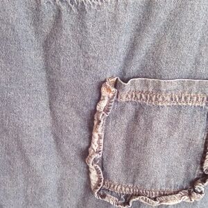 Women's Blue Denim Blouse with Pocket Detail